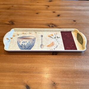 Melamine Sandwich Tray With Tea and Lemon Design